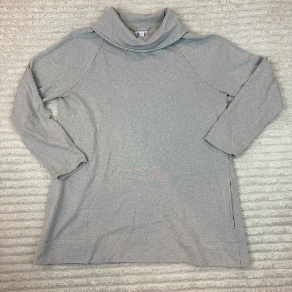 Pure Jill Soft-Touch Cotton Cowl Neck Tunic Sweater Gray XL Tall RN 97641